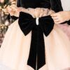 Elegant black velvet dress with ribbon for girls Yasmine