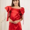 Elegant red taffeta dress for girls Beatrice
